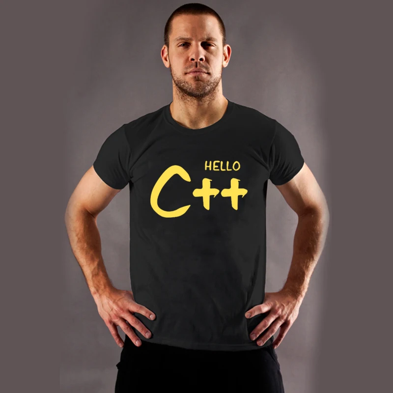 

2021 Новый Стиль смешной C ++ программатор Золотой принт человек футболка с буквами 100% хлопок короткий рукав Футболка с круглым вырезом модные ...