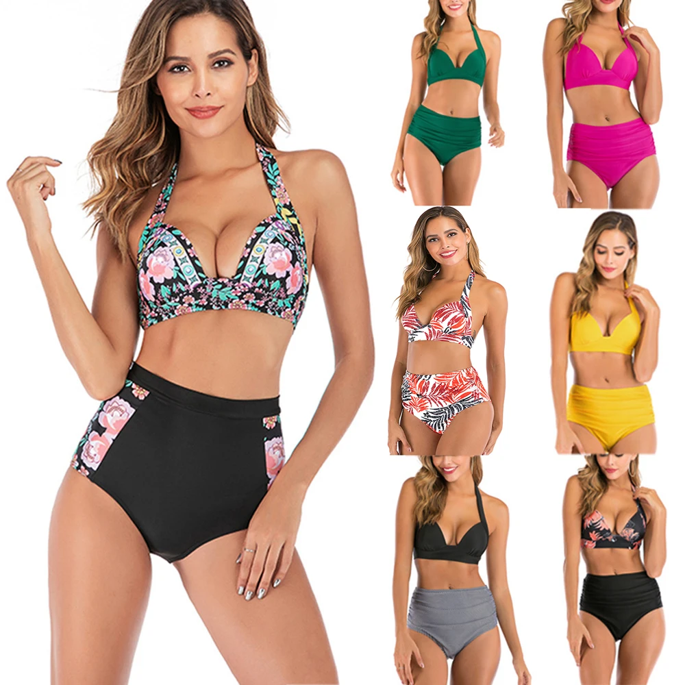 Купальник женский бикини с высокой талией |