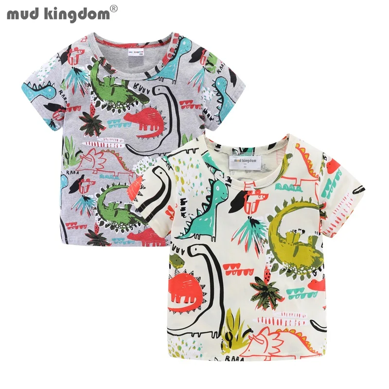 

Mudkingdom Girls Boys T-Shirt 2-pack Dinosaur Pineapple Print Colorful Graffiti Cotton Summer Tops for Kids Clothes Short Sleeve