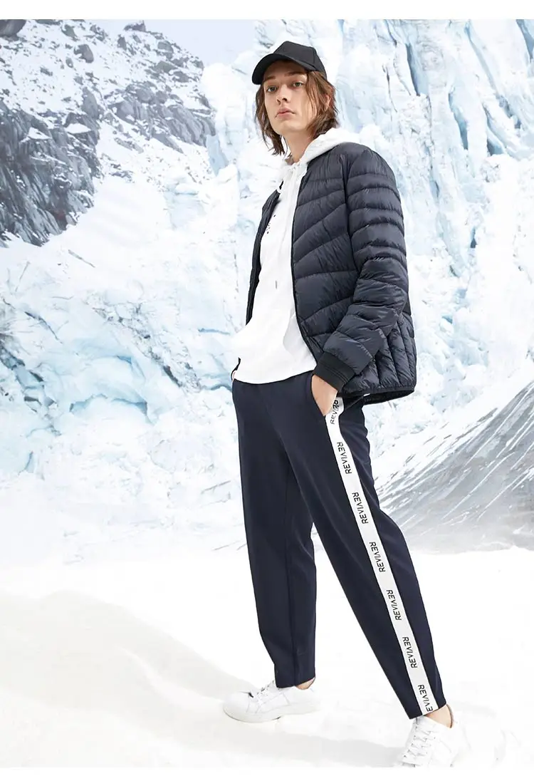 JackJones Для мужчин зимняя куртка Бейсбольным воротником короткая теплая куртка-пуховик 218412507