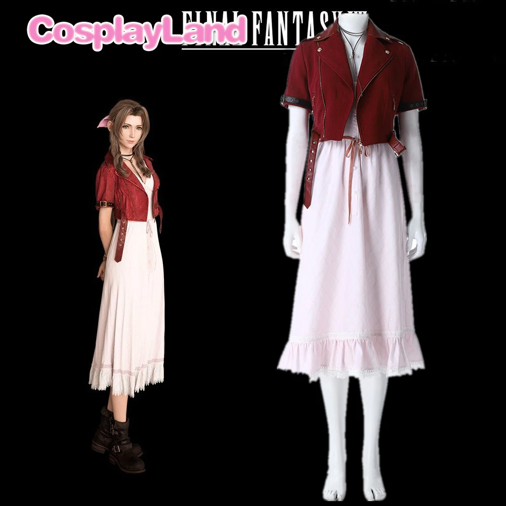 Final Fantasy VII Aerith Косплей Gainsborough костюм наряд на заказ вечерние костюмы Хэллоуин