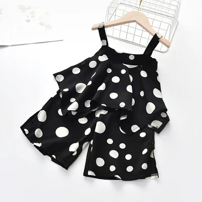 2 шт. Детский комплект из топа на подтяжках и брюк с широкими штанинами|Комплекты