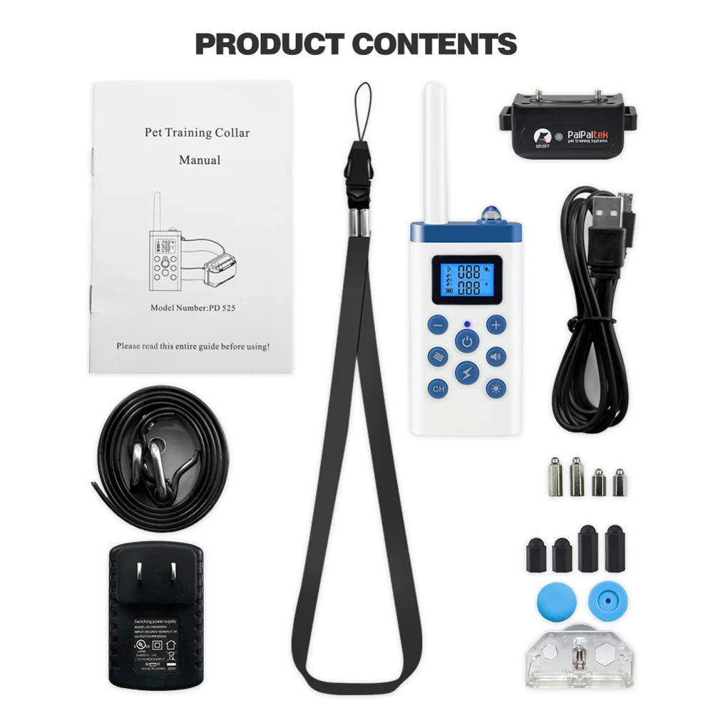 

Dog Training Shock Collar with Remote Smart Dog Training System 1200yd Range Sound Vibration & Shock Waterproof Rechargeable