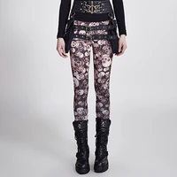autumn and winter new gothic skull print plus cotton tights yoga fitness pants women street rock fashion pants