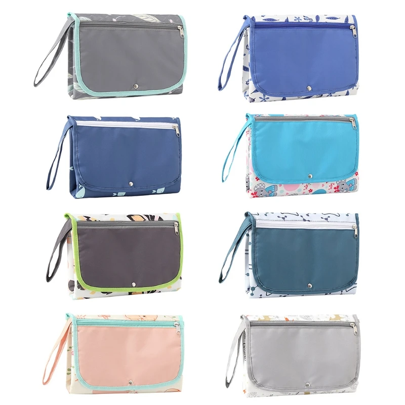 

T5EC Newborn Baby Nappy Changing Mat Foldable Waterproof Mummy Bag Toddler Changing Diaper Clutch for Camping Travel