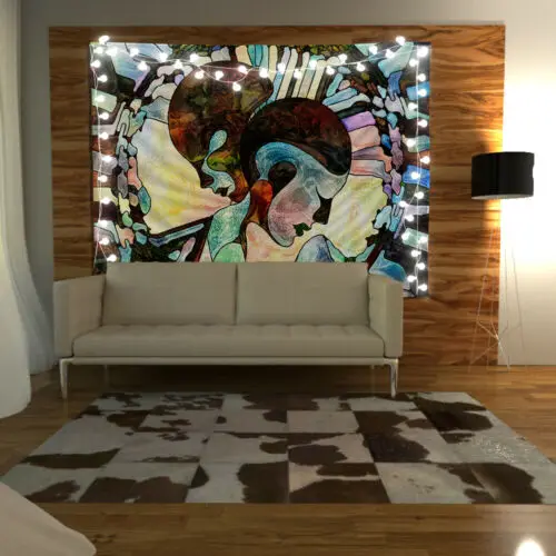 Абстрактное изображение лица настенная подвесная накидка на диван кровать