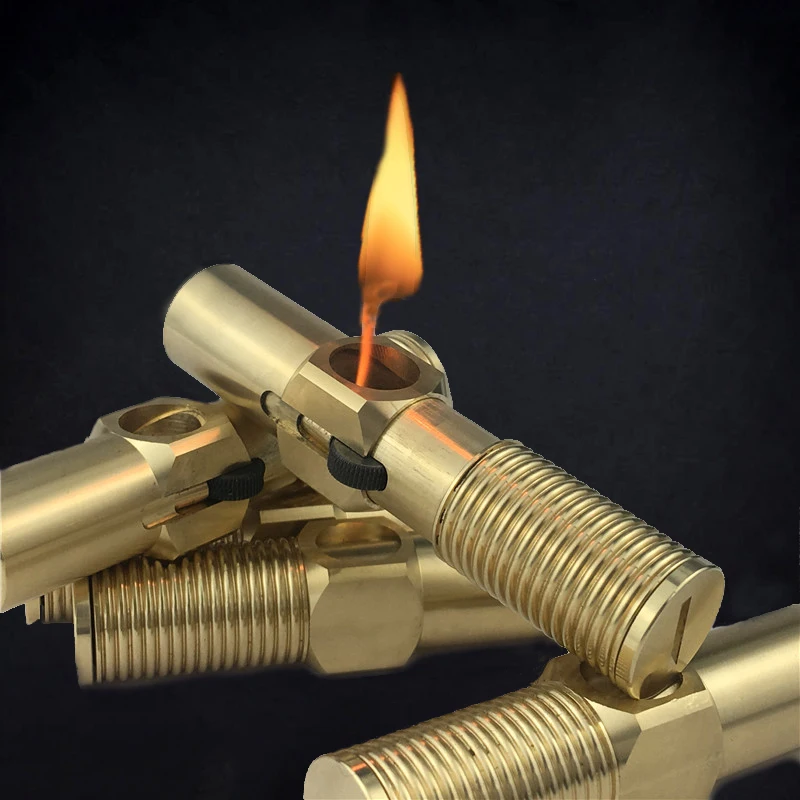 Чистая медь ручной работы большой винт Керосин Зажигалка Ретро шлифовальный