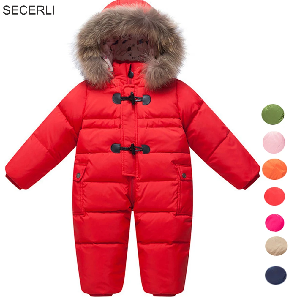 Детский зимний комбинезон с капюшоном на возраст 12 36 месяцев|Ромперы| |