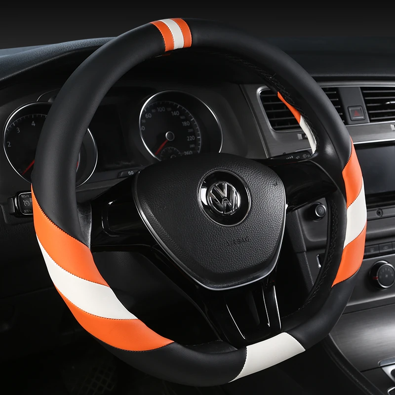 

D series Micro Fiber Leather Car Steering Wheels Covers 38CM/15'' Steering Wheel Hubs Car Styling,For VW GOLF 7 2015 POLO JATTA