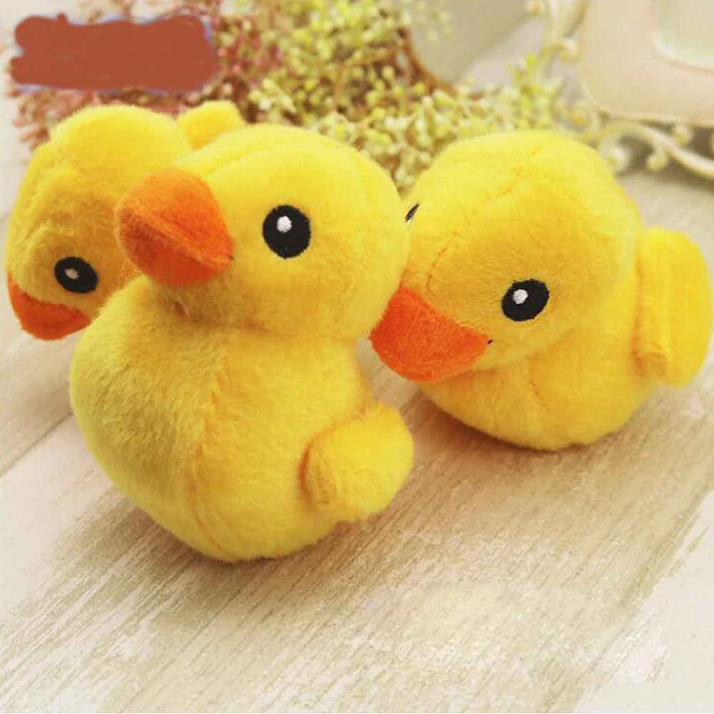 1 шт. милая мягкая плюшевая игрушка для домашних животных желтая утка скрипучие