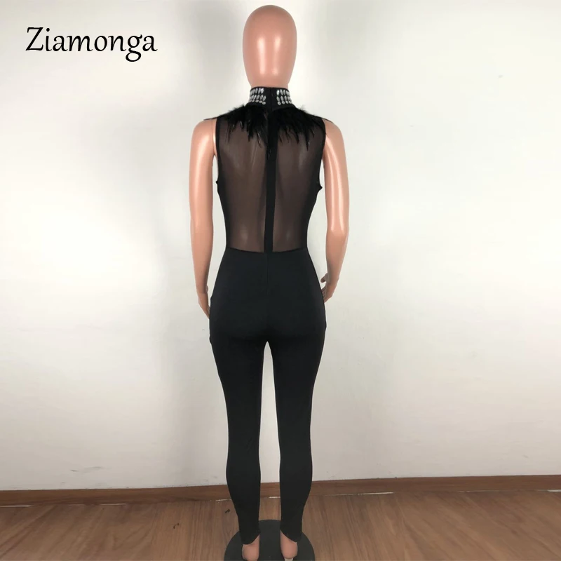 Ziamonga элегантный длинный брючный комбинезон для женщин Блестящий без рукавов с