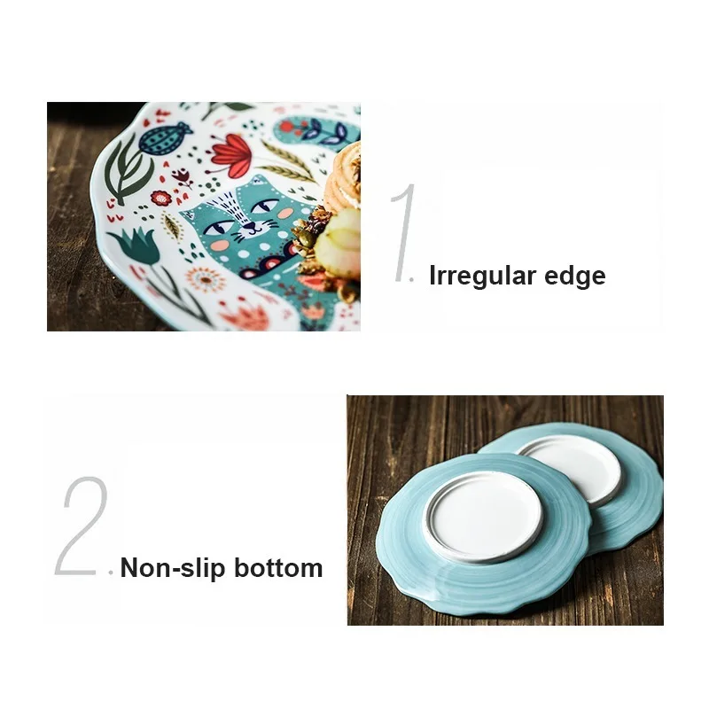 8 дюймов керамические обеденные тарелки тарелка для стейка креативная ручная