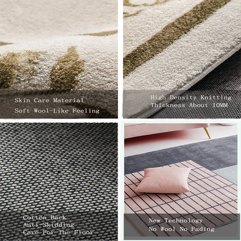 Бархатный ковер из овечьей шерсти с геометрическим узором скандинавский для