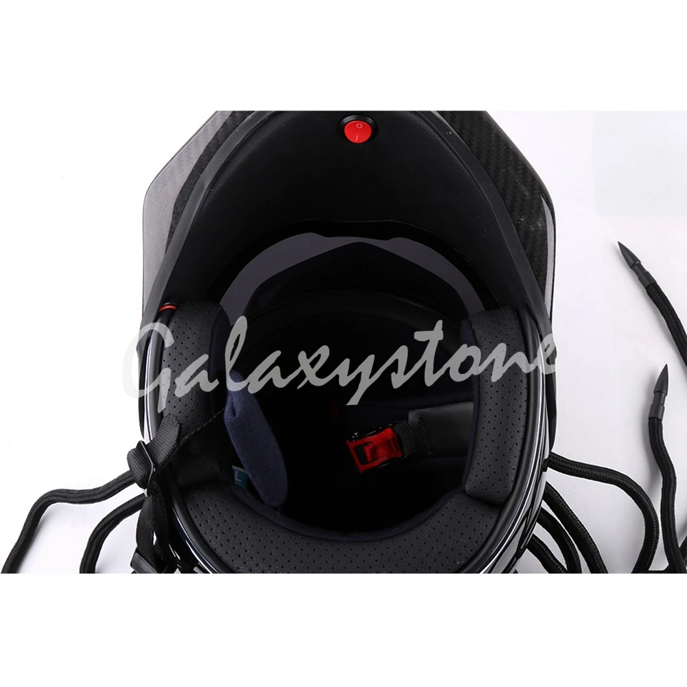 Маска Хищников из углеродного волокна для мотоциклетного шлема с полным