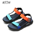Детские летние сандалии NSOH, EVA, нескользящая подошва, модная повседневная обувь на плоской подошве для мальчиков и девочек