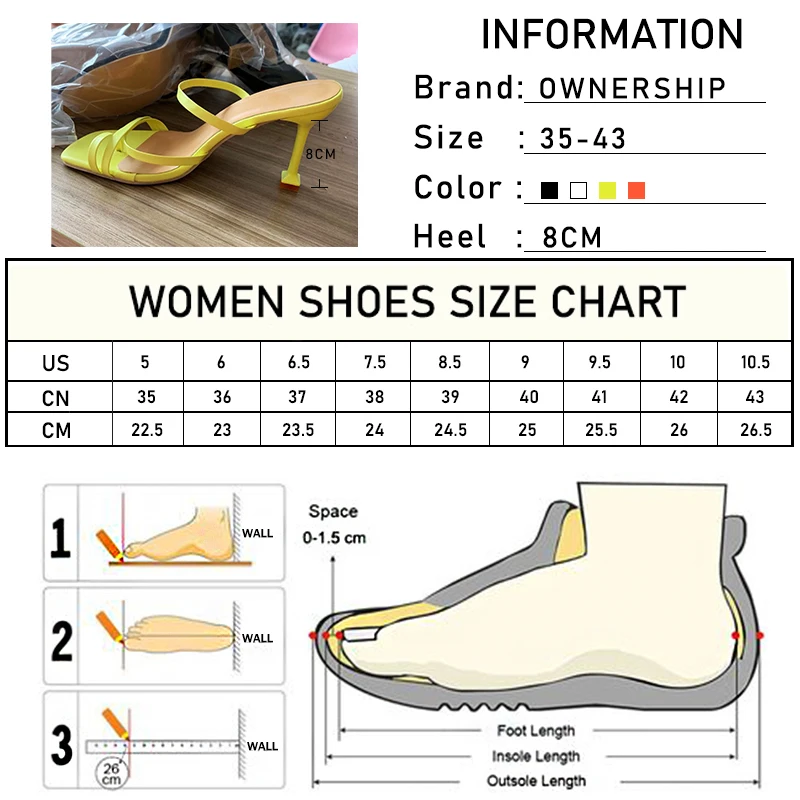 

2021 Women's Sexy High Heel Plus Size Slippers Female Fashion Heels Narrow Band Square Toe Summer Party Shoes Ladies Footwear