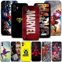 marvel superheroes phone case for iphone 12 13 mini 11 pro max 7 8 6 6s plus xr x xs 5 5s se 2020 silicone soft cover