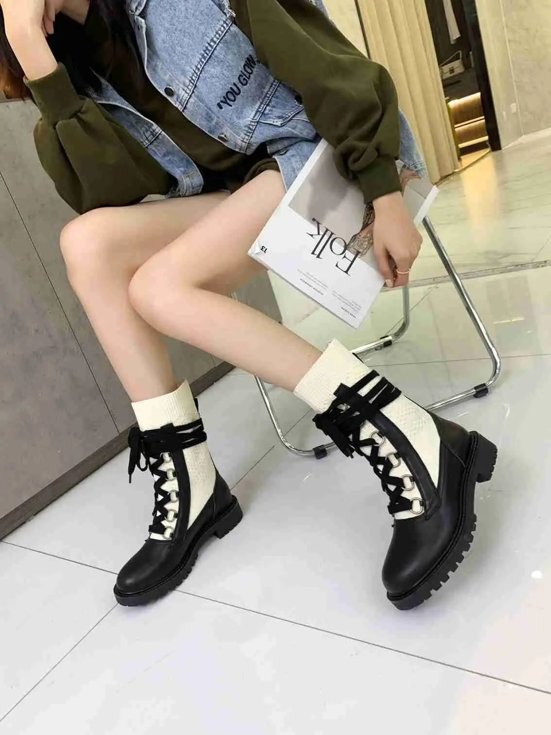 

Новые модные женские Ботинки Martin из воловьей кожи, модные женские ботинки на шнурках-липучках 06