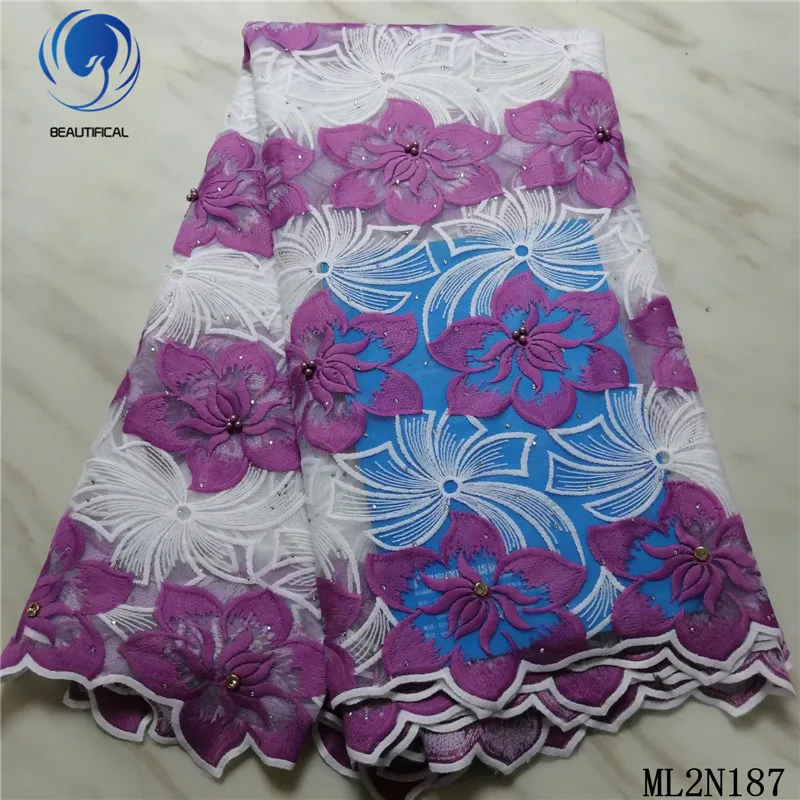 

BEAUTIFICAL african tulle laces 5 yards cheaper tissu embroidery french laces polyester party nigerian net laces ML2N187