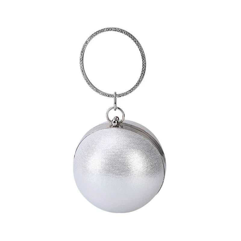 Круглая вечерняя дамская сумочка из искусственной кожи ручной работы клатч на