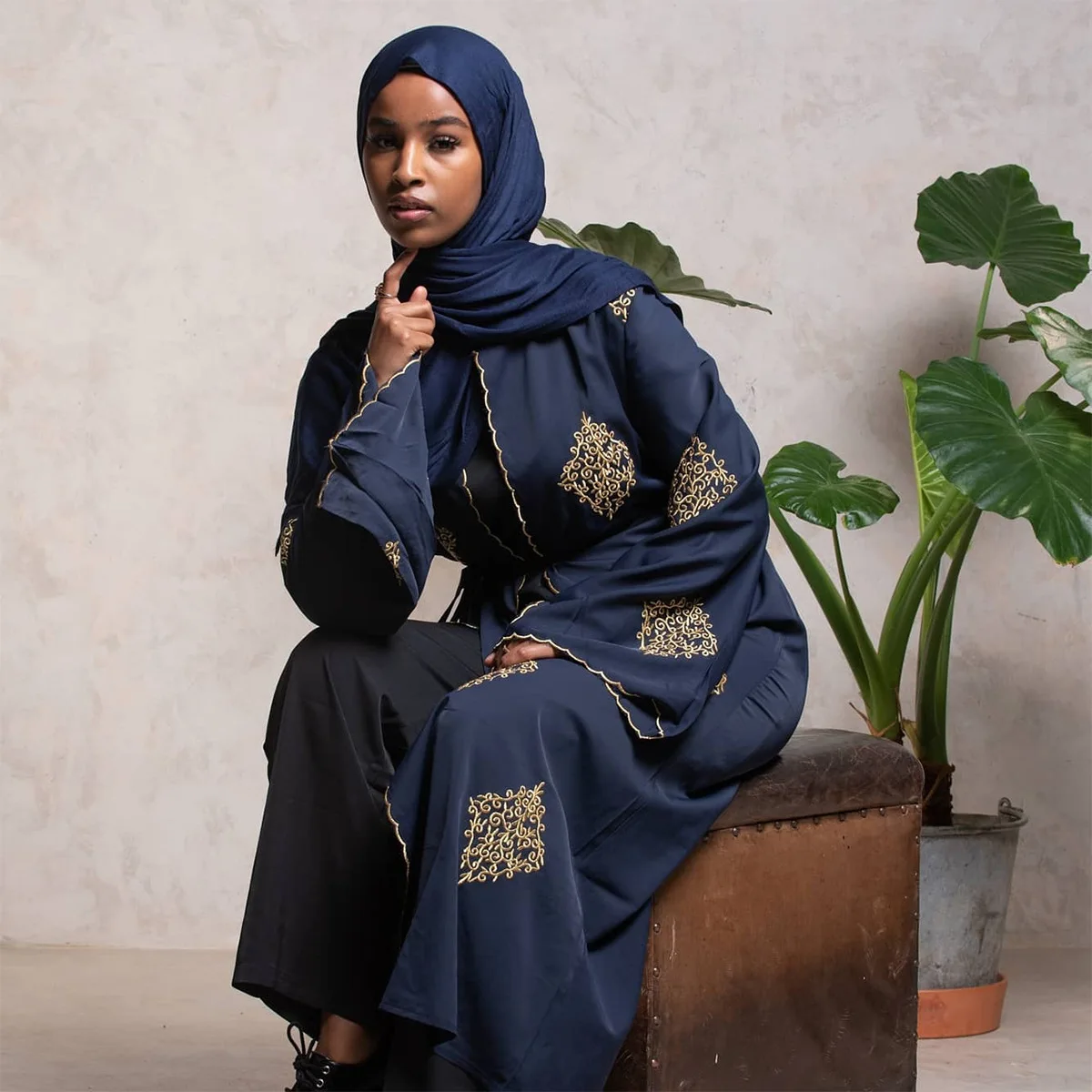 Wepbel Africa Lace Up Ramadan Dress Gold Thread Muslim Abaya Long Sleeve Embroidere Islamic Cardigan Dubai Robe Kimono Loose
