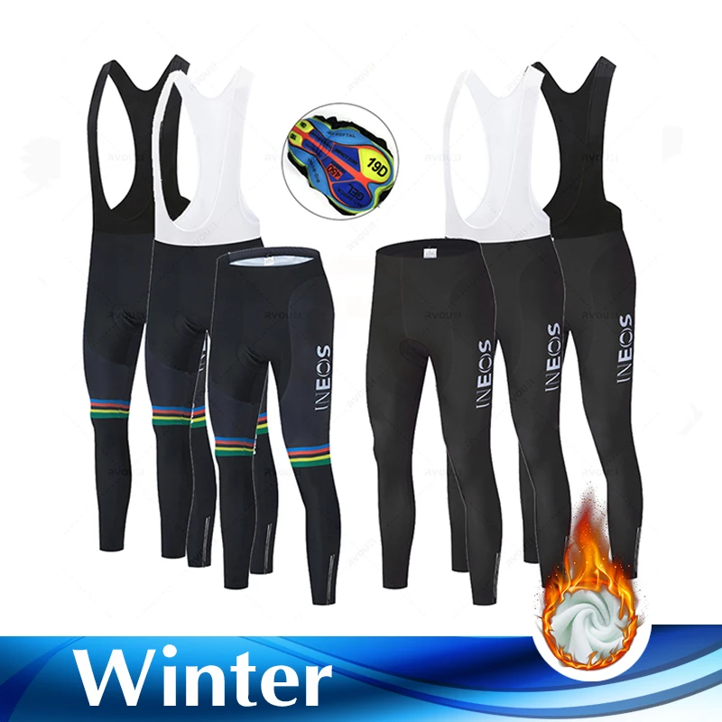 

Новые Зимние флисовые теплые мужские брюки Ineos, велосипедные длинные брюки для триатлона, велосипедная одежда для улицы, велосипедные брюки