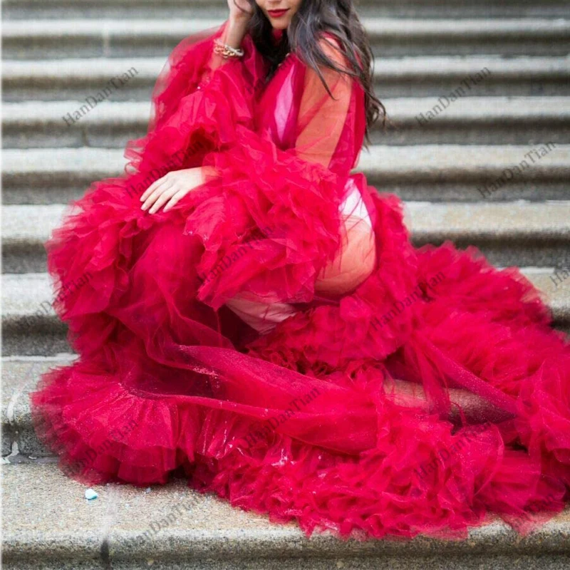 Женский прозрачный халат с длинным рукавом S-XL цвет в ассортименте