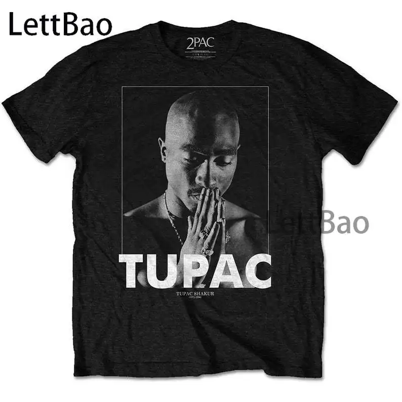 Футболка Tupac с молитвенным принтом в стиле хип хоп/рэп музыка Мужская/женская