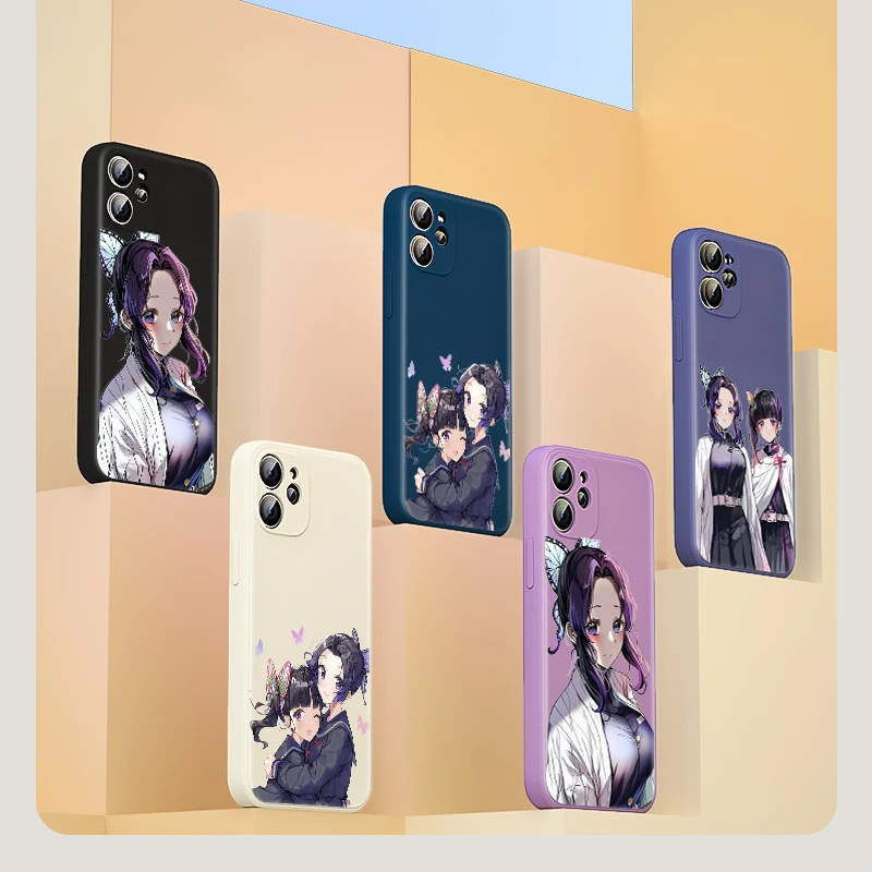 

Anime Demon Slayer Sister for Apple iPhone 13 12 Pro Max Mini 11 Pro XS Max X XR 6S 6 7 8 Plus Liquid Silicone Soft Phone Case