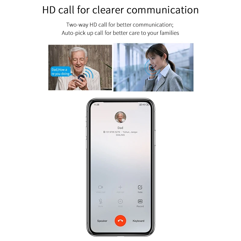 

RF-V45 4G Personal GPS Tracker Pendent One-Key SOS Anti-Loss Locator for Elder Children GPS Free APP Platform