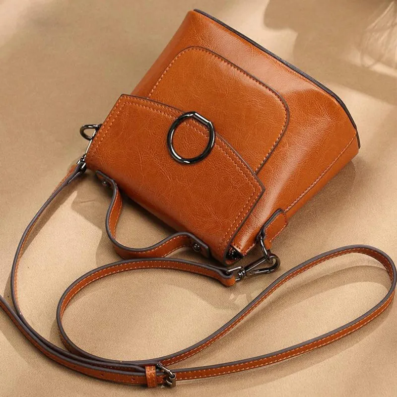 Роскошные сумки женская сумка из воловьей кожи Корейская версия тренд ручная