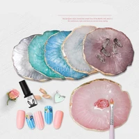 natural nail art palette coffee bar decorations drink coaster cup mat imitation agate pad for jewelry display color mixing plate