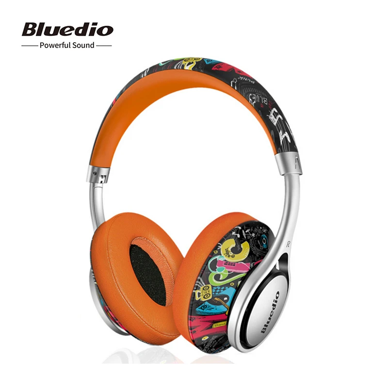 Беспроводные Bluetooth наушники Bluedio A2 (Air 2) объемные с 3D принтом 8 драйверов Hi Fi