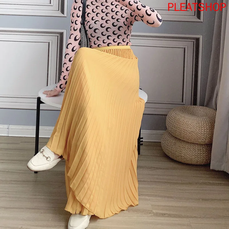 

Pleated Wide-Leg Pants Women's Trousers Autumn New MIYAKE All-match Culottes High Waist Drape Slimming Casual Pants