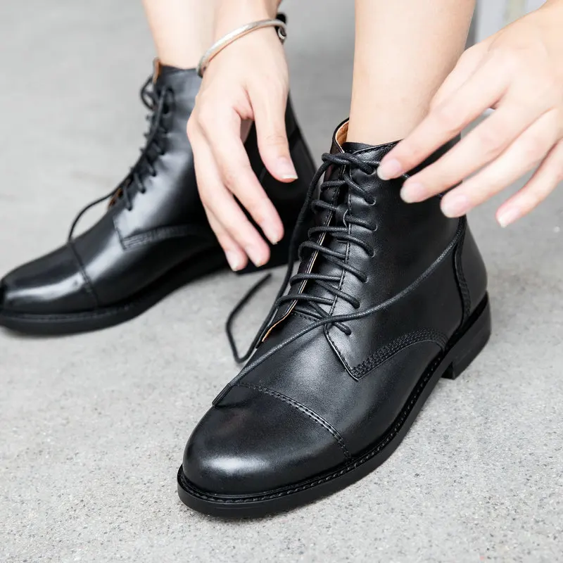

Fashion boots Women Genuine Leather Knitting Ankle Boots Winter New low Heels Party Night Club Shoes Woman Chelsea Boots