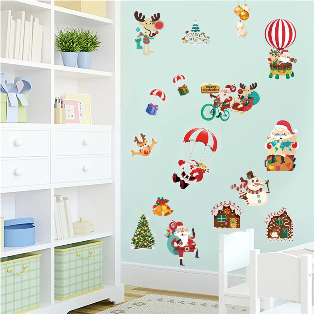 6 шт./кор. Рождественская декоративная наклейка Санта-Клаус в форме конверта