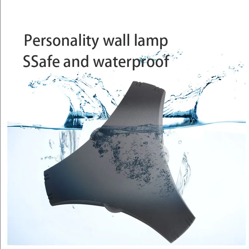 

Modern personality outdoor waterproof led wall light COB three-sided luminous outdoor wall light garden balcony wall art lp65