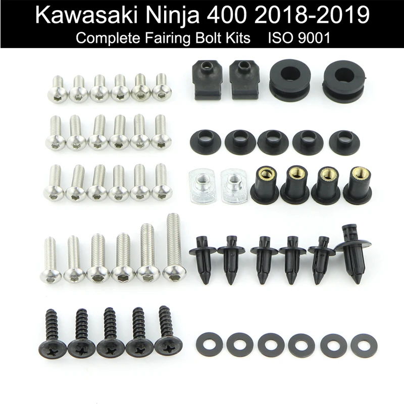 Подходит для Kawasaki Ninja 400 2018 2019 полный обтекатель Болты Kit Кузов винты зажимы