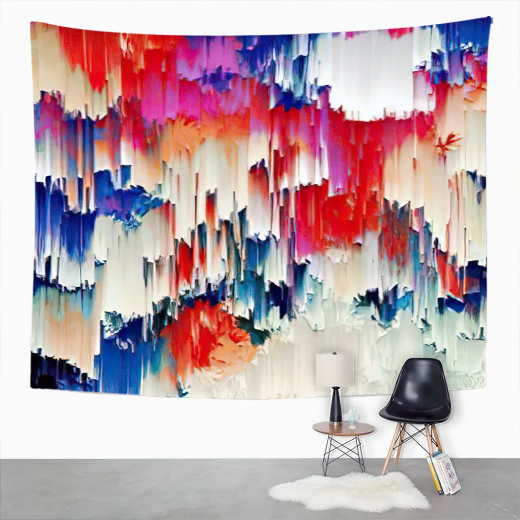 

Fancy Visual Effects Psychedelic Tapestry Abstract Stylish Colorful Pattern Wall Hanging House Decoration Picnic Mat Gift Carpet