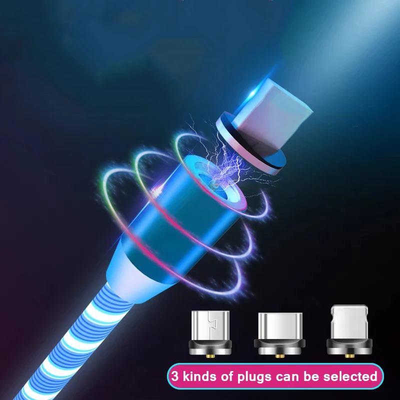 

Magnetic USB Charging Cable Micro USB Type C Magnet Charger Cord For iphone Samsung Xiaomi Fast Mobile Phone Magnetic Cable LED