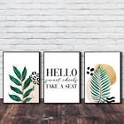Растительный тропический постер Hello Sweet, напечатанный на сиденье знак для туалета, настенная Картина на холсте, картины для декора ванной комнаты