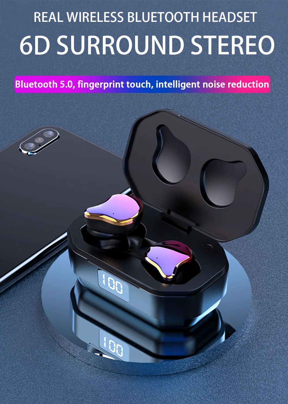 QCR G01 беспроводные наушники 5,0 TWS Bluetooth наушники настоящие беспроводные стерео наушники спортивные наушники с микрофоном для зарядки