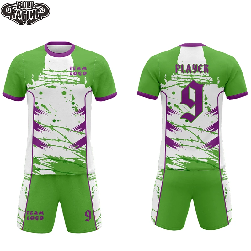 inkjet white green design full prinitng sportswear maker sublimated football jerseys custom