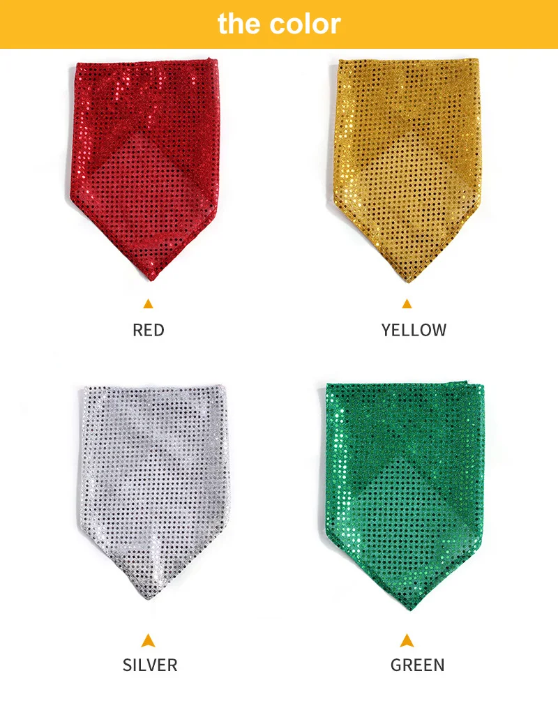 Слюнявчик для домашних животных треугольный шарф с блестками мягкий удобный