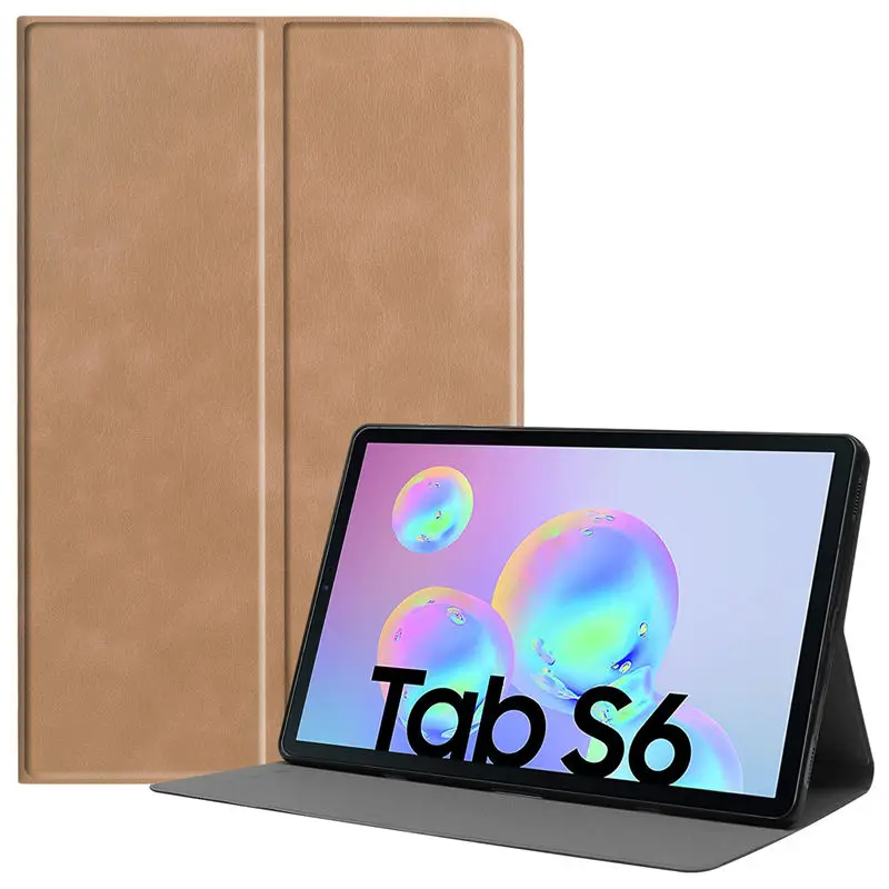 Light brown Чехол для Samsung Galaxy Tab S6 10,5 SM-T860 SM-T865 T860 10," Smart Cover Funda Tablet PU кожаный чехол-подставка+ подарок - Цвет: Light brown