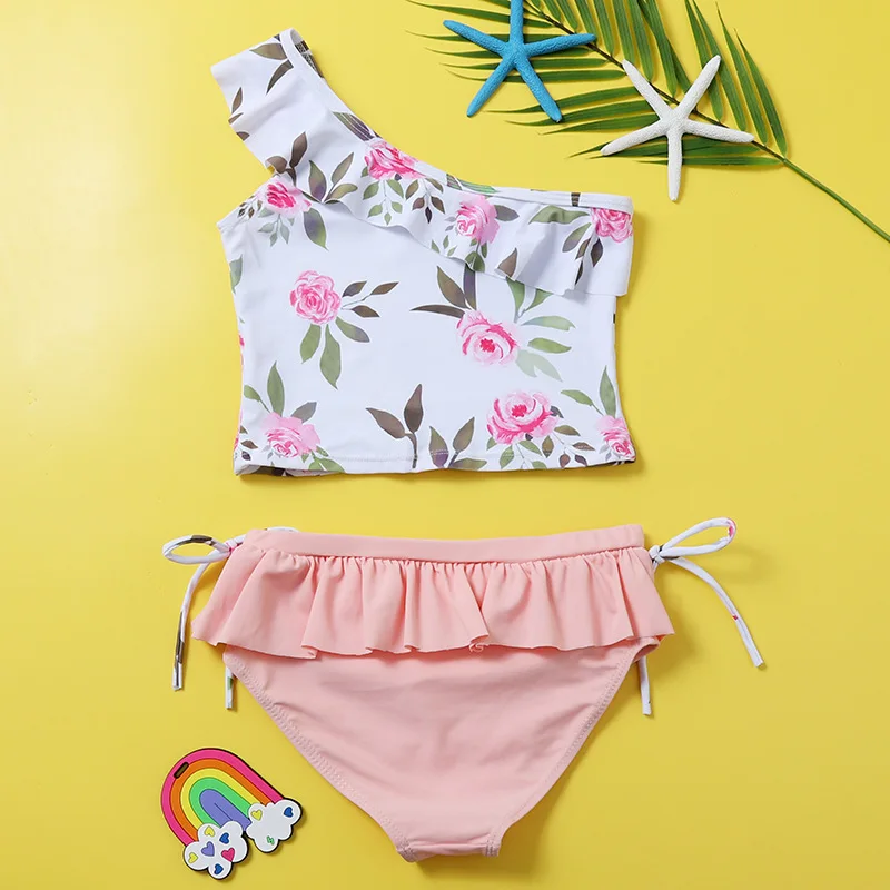 2021 новый купальник из двух частей для крупных девушек платье на одно плечо с