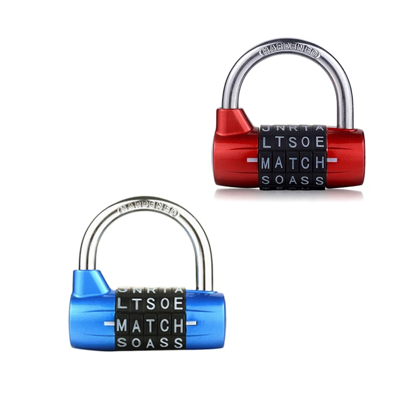 2 Pcs 5 Letter Zinc Alloy Combination Padlock Code Password Lock Door Cabinet Drawer Bike Motorcycle Student Locker Locks Blue |