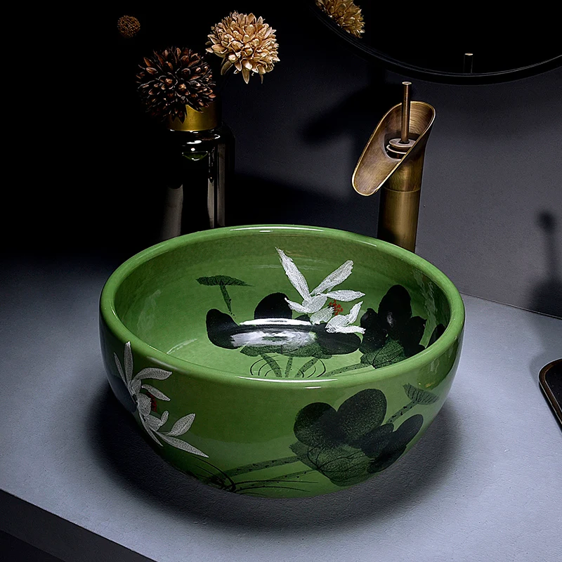 Художественная роспись цветы фарфоровая художественная столешница мойка