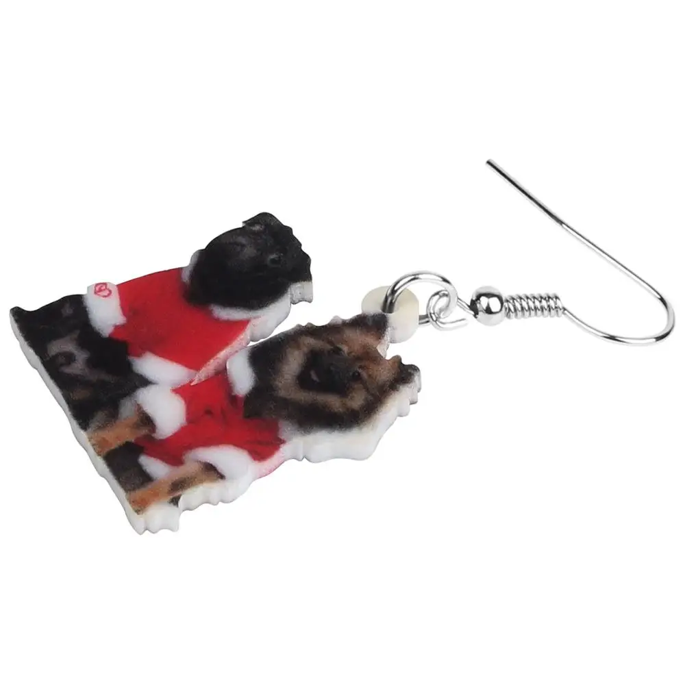 Weveni Акриловый костюм Рождественского Померанского пса Пуг серьги Анимал-дроп-дангл ювелирные изделия для женщин девушек подарок на украшение подростков.
