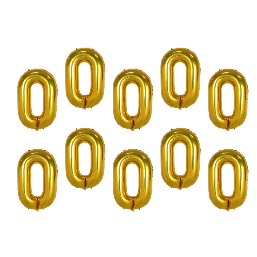 

12pcs 16 Inches Creative Aluminum Foil Balloon Chain Balloon Party Supplies for Birthday Wedding (Golden)